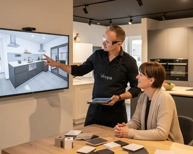 Individuelle 3D-Küchenplanung bei Vinopal – Ihr Fachberater in Hilpoltstein zeigt moderne Küchendesigns.